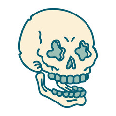 tattoo style icon of a skull