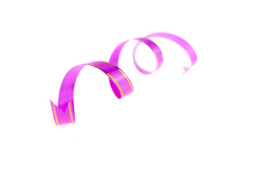 Pink or Yellow ribbon with bow isolated on white background.