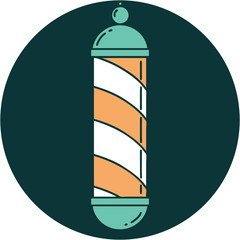 tattoo style icon of a barbers pole