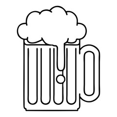 black line tattoo of a beer tankard