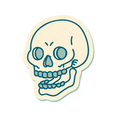 tattoo style sticker of a skull