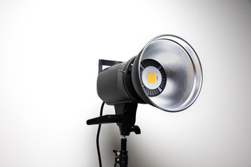 Video light, studio equipment on white background, isolated