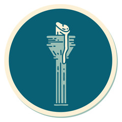 tattoo style sticker of a candelabra