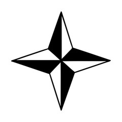 black line tattoo of a star