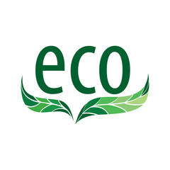 Eco flat vector icon. Ecology flat vector sign. Tree leaf flat vector icon