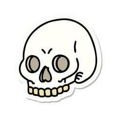 tattoo style sticker of a skull