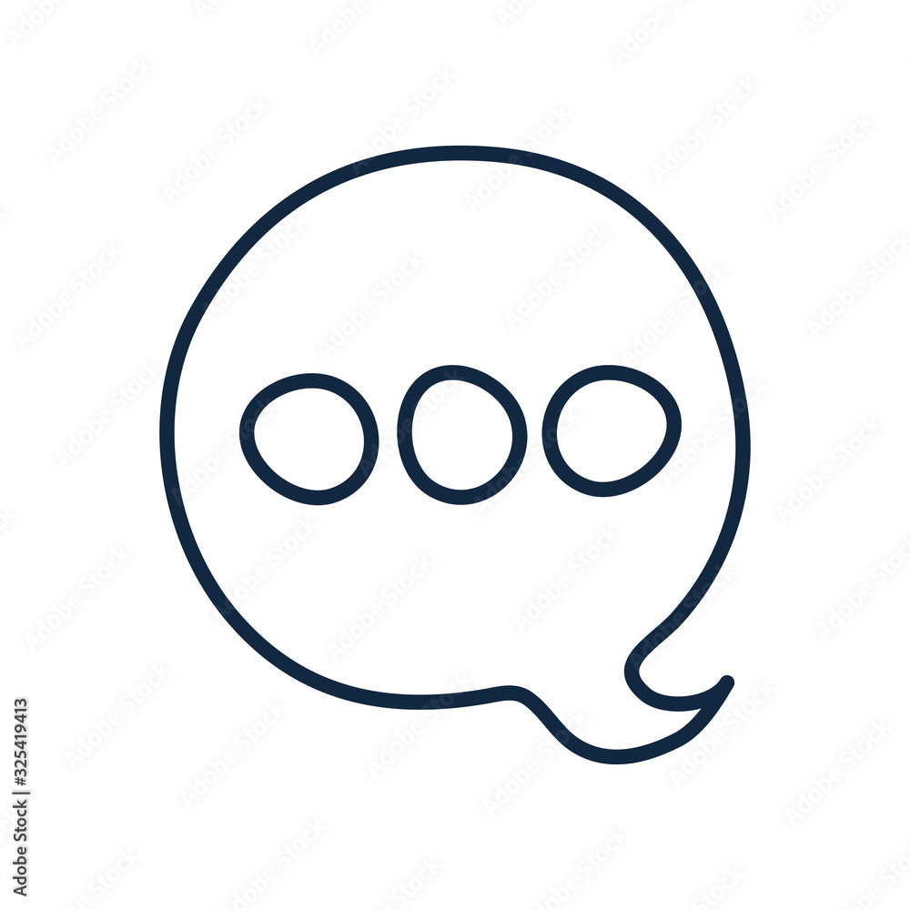 Poster isolated communication bubble doodle line style icon vector design