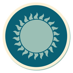 tattoo style sticker of a sun