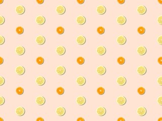 Seamless bright spring pattern with backgrounds and  food.