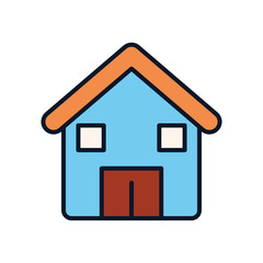 Isolated farm building line fill style icon vector design