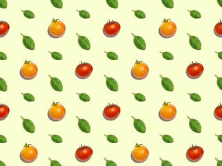 Seamless bright spring pattern with vegetable and  organic.