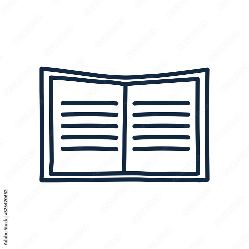 Poster isolated open book doodle line style icon vector design