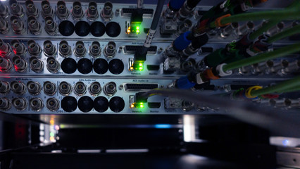 Telecommunication equipment in the studio