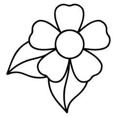 black line tattoo of a flower