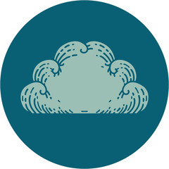 tattoo style icon of a cloud
