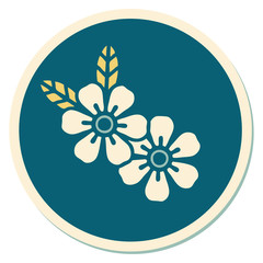tattoo style sticker of a flower