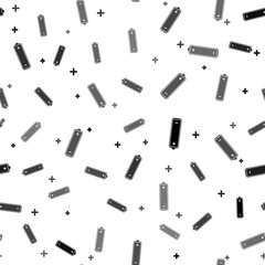 Black Battery icon isolated seamless pattern on white background. Vector Illustration