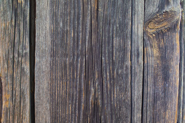 Wooden boards. Old, rotten, spoiled beetles wood. Background.