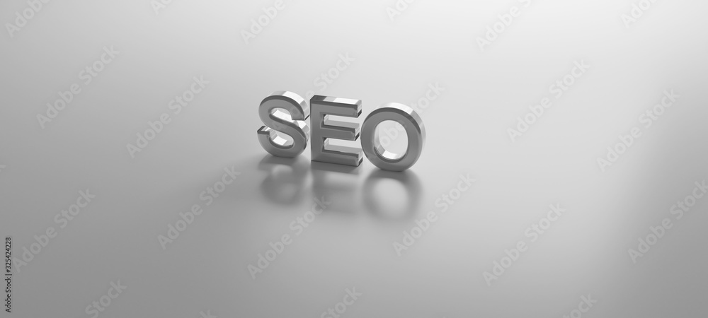 Canvas Prints seo metal letters. search engine optimization ranking concept. 3d rendering.