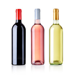 rotwein weißwein rosewein flaschen 