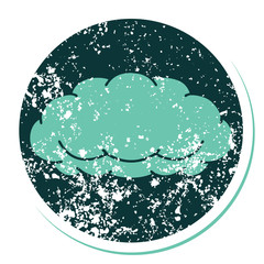 distressed sticker tattoo style icon of a cloud a grey cloud