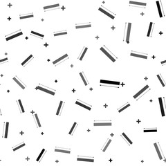 Black The measuring height and length icon isolated seamless pattern on white background. Ruler, straightedge, scale symbol. Vector Illustration