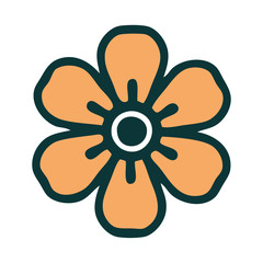 tattoo style icon of a flower