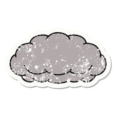 traditional distressed sticker tattoo of a cloud a grey cloud