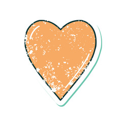 distressed sticker tattoo style icon of a heart