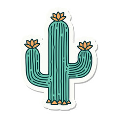 tattoo style sticker of a cactus