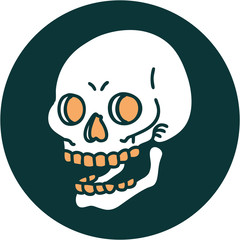 tattoo style icon of a skull