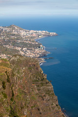 Fototapeta na wymiar View down from Cabo Girao on Madeira Island, Portugal, the highest cliff in Europe