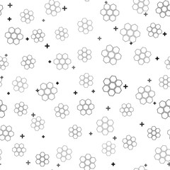 Black Honeycomb sign icon isolated seamless pattern on white background. Honey cells symbol. Sweet natural food. Vector Illustration