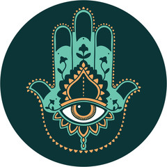 Fototapeta premium tattoo style icon of a hamza