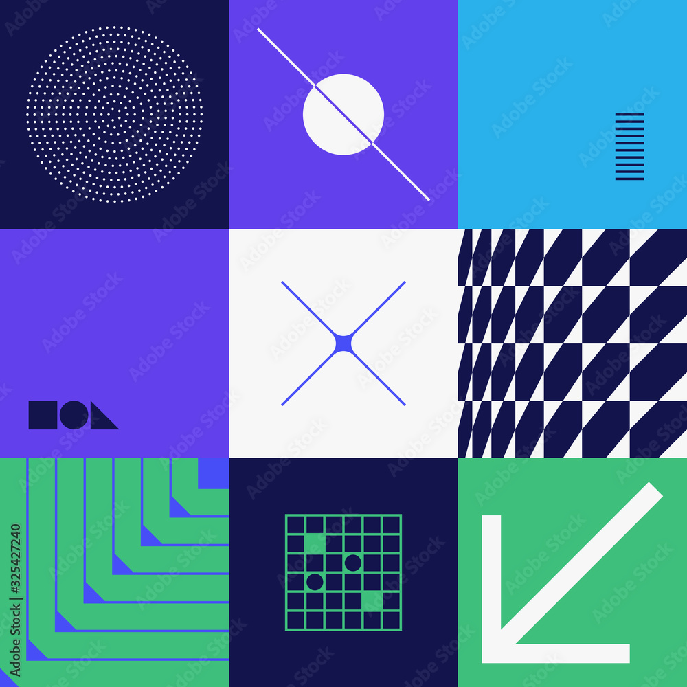 Poster techno abstract vector pattern design