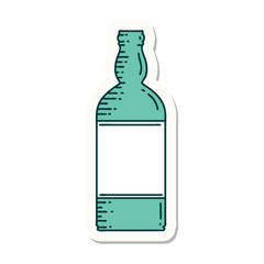 tattoo style sticker of a bottle