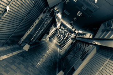 corridor in closed market