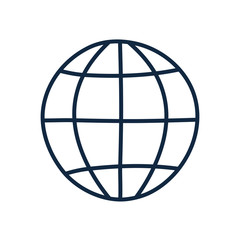 Isolated global sphere doodle line style icon vector design