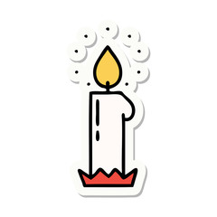 tattoo style sticker of a candle