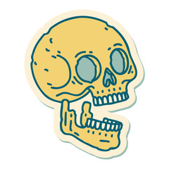 tattoo style sticker of a skull
