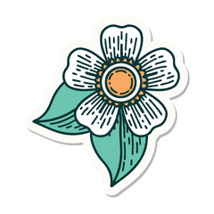 tattoo style sticker of a flower