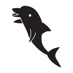 Dolphin vector icon.Black vector icon isolated on white background dolphin .
