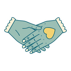 tattoo style icon of a pair of hands