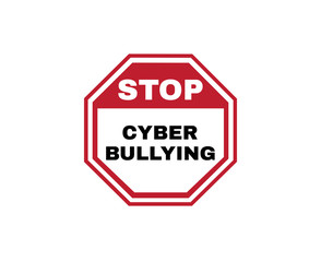 STOP CYBER BULLYING sign, sign symbol background, vector illustration.