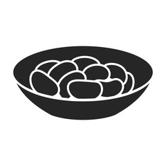 Bowl of bean vector icon.Black vector icon isolated on white background bowl of bean.