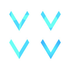 Letter v vector logo, icon set