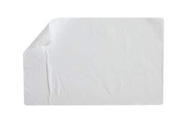Paper sticker label isolated on white background