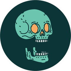 tattoo style icon of a skull