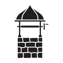 Stones well vector icon.Black vector icon isolated on white background stones well .