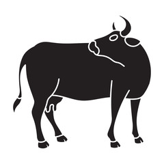 Cow vector icon.Black vector icon isolated on white background cow.